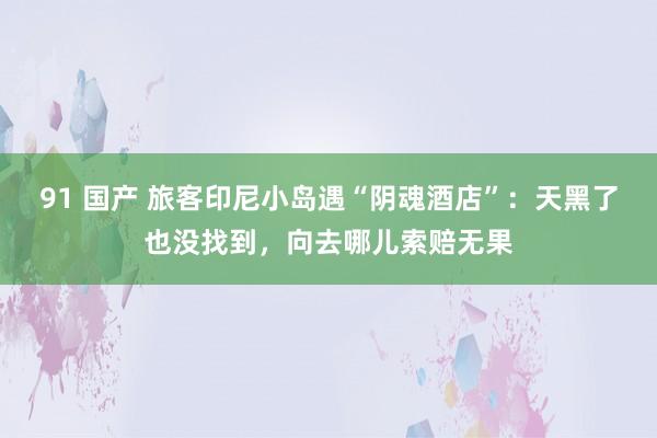 91 国产 旅客印尼小岛遇“阴魂酒店”：天黑了也没找到，向去哪儿索赔无果