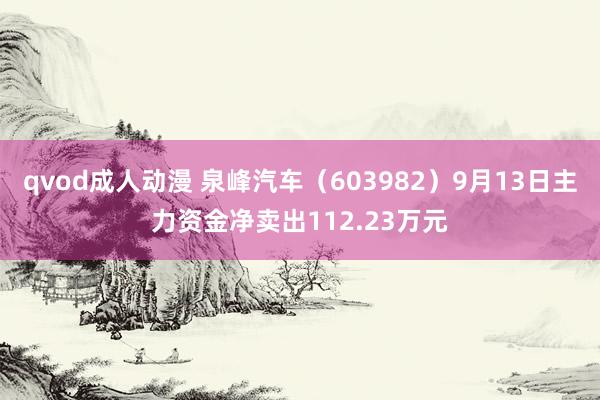 qvod成人动漫 泉峰汽车（603982）9月13日主力资金净卖出112.23万元