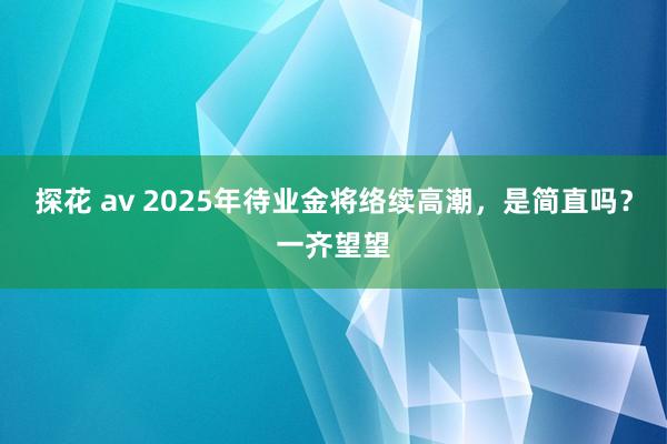 探花 av 2025年待业金将络续高潮，是简直吗？一齐望望