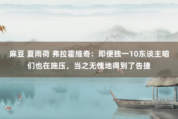 麻豆 夏雨荷 弗拉霍维奇：即便独一10东谈主咱们也在施压，当之无愧地得到了告捷