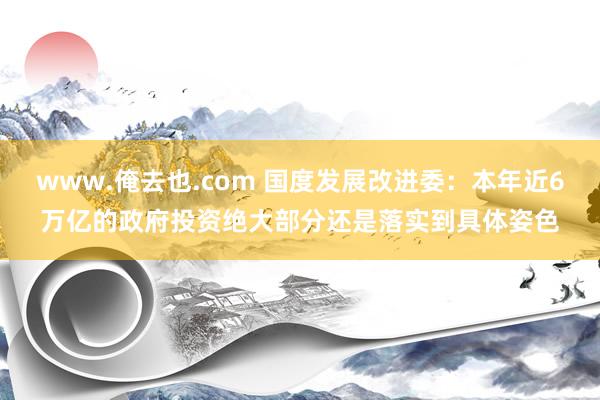 www.俺去也.com 国度发展改进委：本年近6万亿的政府投资绝大部分还是落实到具体姿色