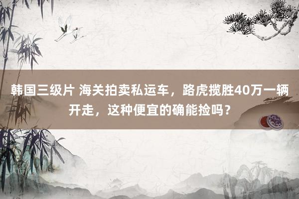 韩国三级片 海关拍卖私运车，路虎揽胜40万一辆开走，这种便宜的确能捡吗？