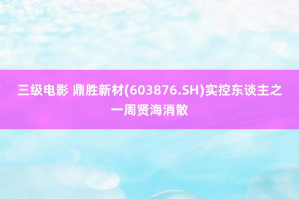 三级电影 鼎胜新材(603876.SH)实控东谈主之一周贤海消散