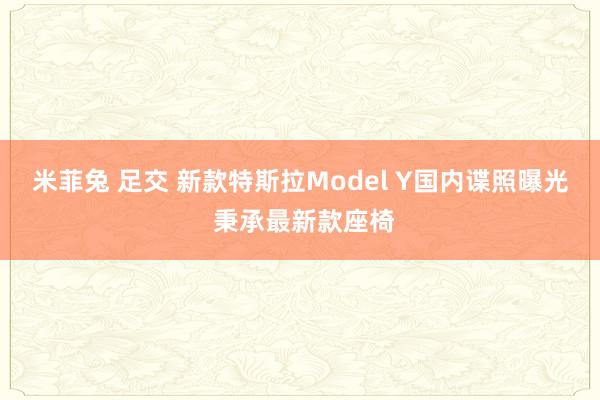 米菲兔 足交 新款特斯拉Model Y国内谍照曝光 秉承最新款座椅