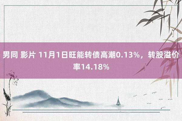 男同 影片 11月1日旺能转债高潮0.13%，转股溢价率14.18%