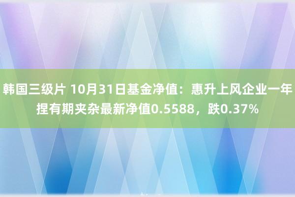 韩国三级片 10月31日基金净值：惠升上风企业一年捏有期夹杂最新净值0.5588，跌0.37%