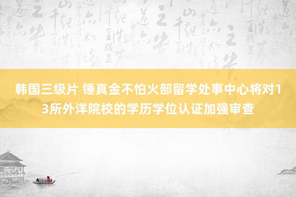 韩国三级片 锤真金不怕火部留学处事中心将对13所外洋院校的学历学位认证加强审查