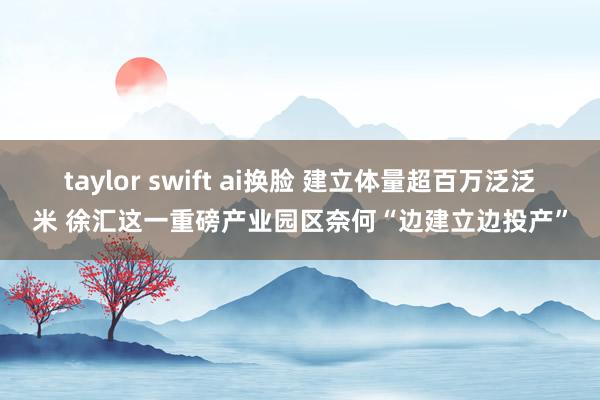 taylor swift ai换脸 建立体量超百万泛泛米 徐汇这一重磅产业园区奈何“边建立边投产”