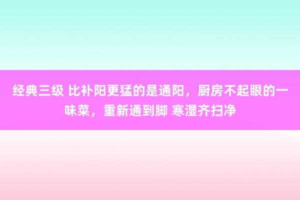 经典三级 比补阳更猛的是通阳，厨房不起眼的一味菜，重新通到脚 寒湿齐扫净