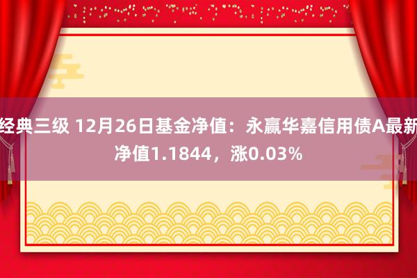 经典三级 12月26日基金净值：永赢华嘉信用债A最新净值1.1844，涨0.03%