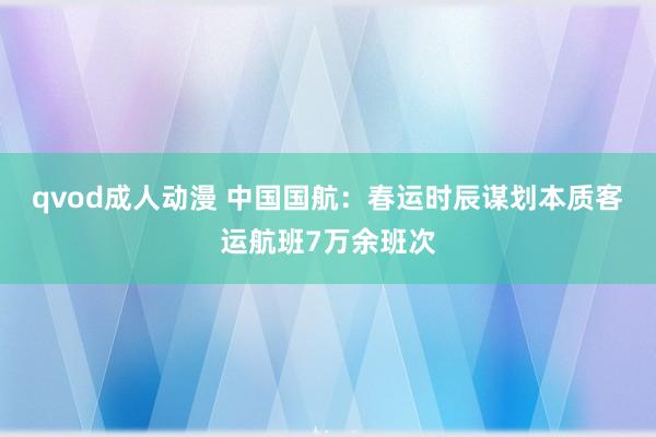 qvod成人动漫 中国国航：春运时辰谋划本质客运航班7万余班次