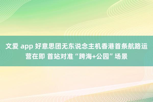 文爱 app 好意思团无东说念主机香港首条航路运营在即 首站对准“跨海+公园”场景